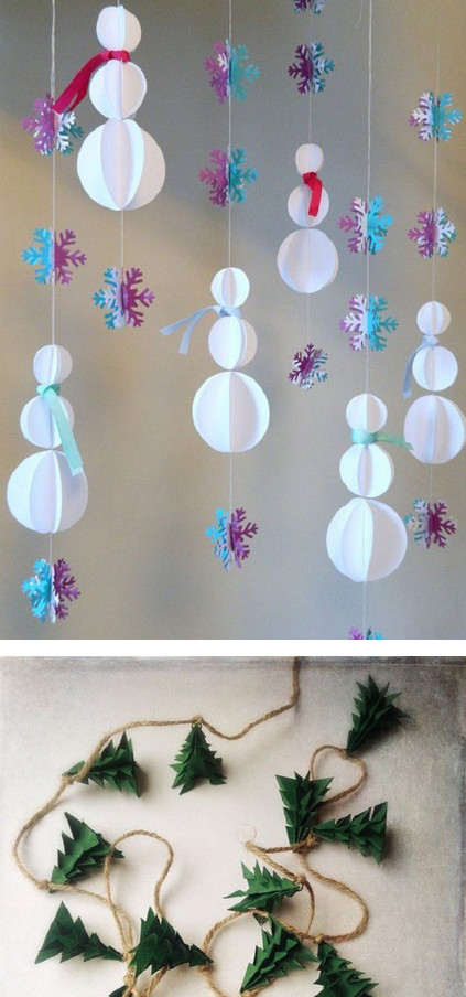 Идеи новогодних украшений из бумаги