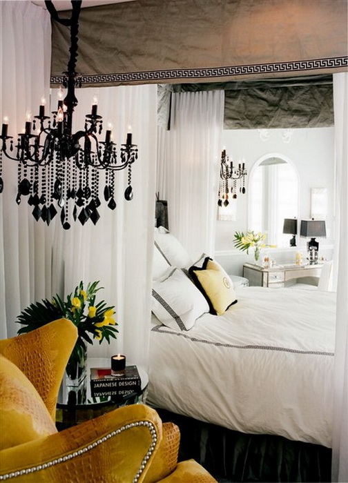 Идеи стильных комнат с люстрами черного цвета