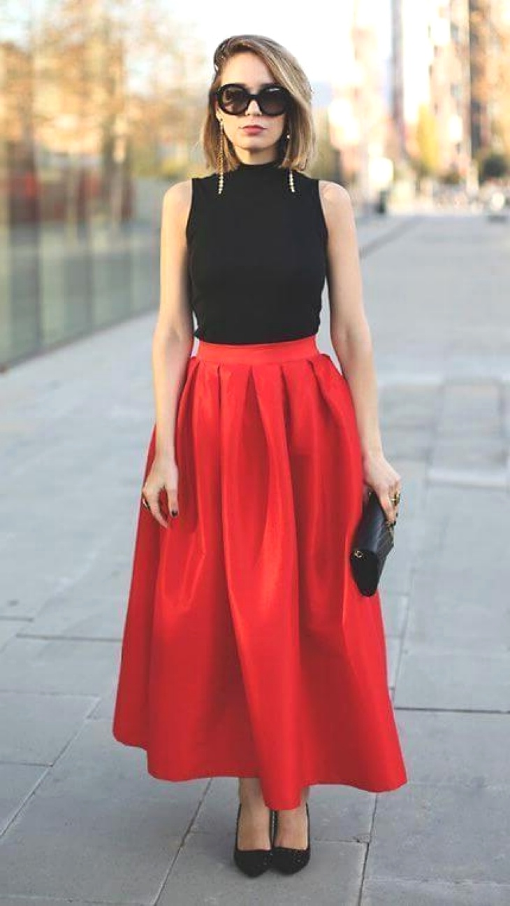 красная юбка